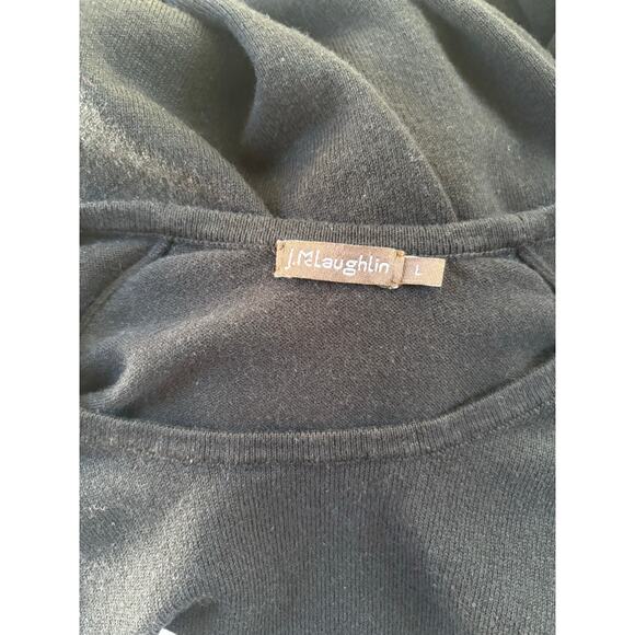 J. McLaughlin Large Black Long Sleeve Button Sweater Jamey Sweater - Picture 5 of 6